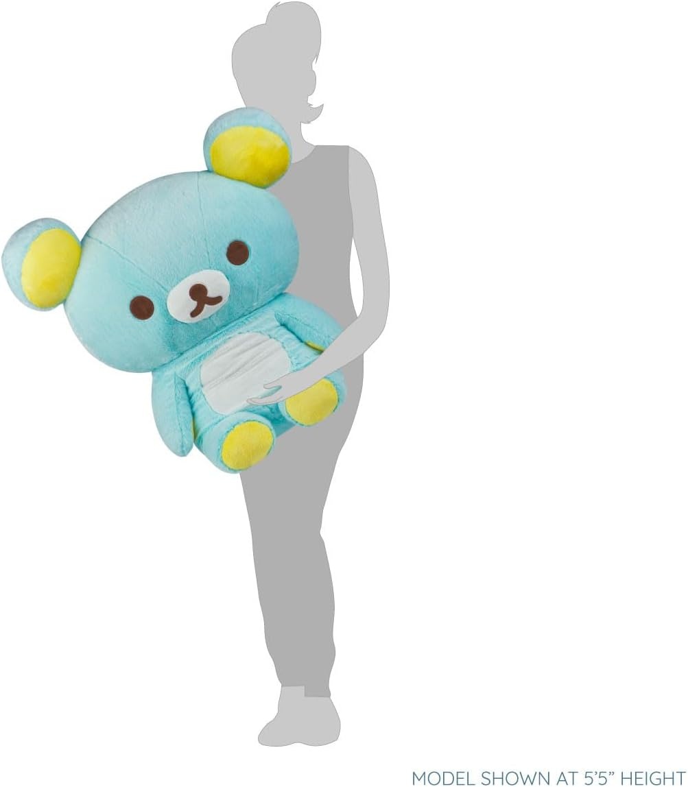 Rilakkuma San-X Original Long Pile Sherbet Series Jumbo Plush – Orange(Blue) - view 4