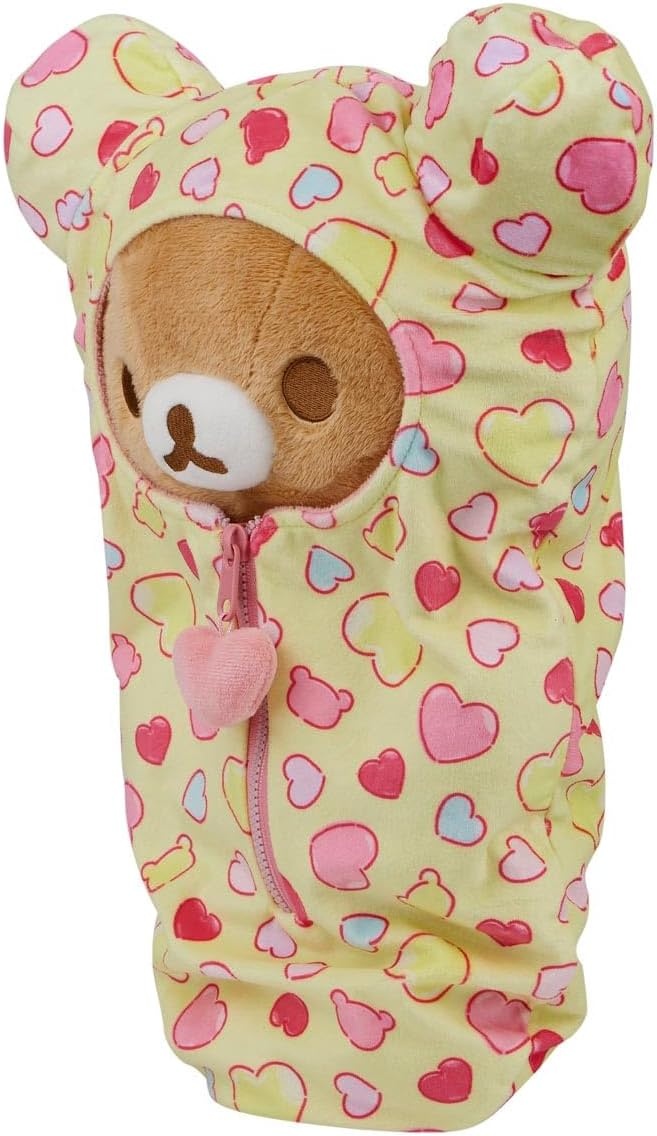 San-X Original Rilakkuma Hearts Sleeping Bag Plush – 15″ Rilakkuma(Rilakkuma)