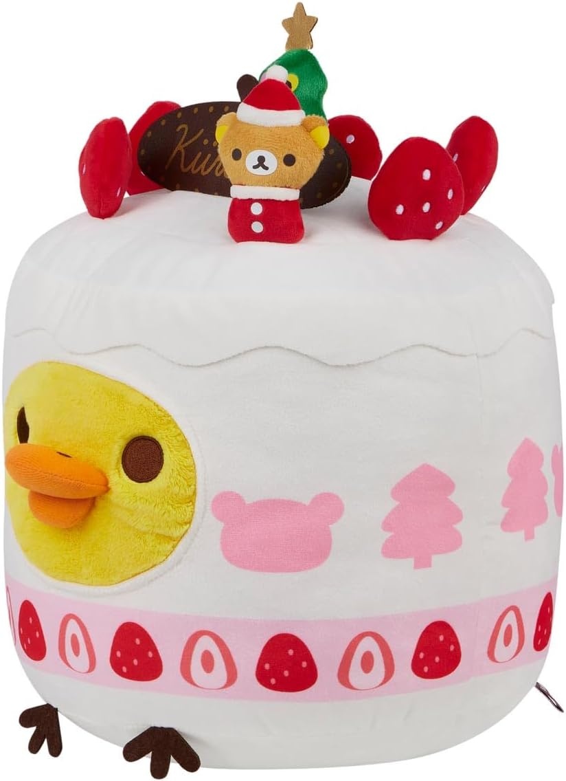 San-X Original Rilakkuma Holiday Cake Series Plush – 10″ Chairoikoguma(Kiiroitori)