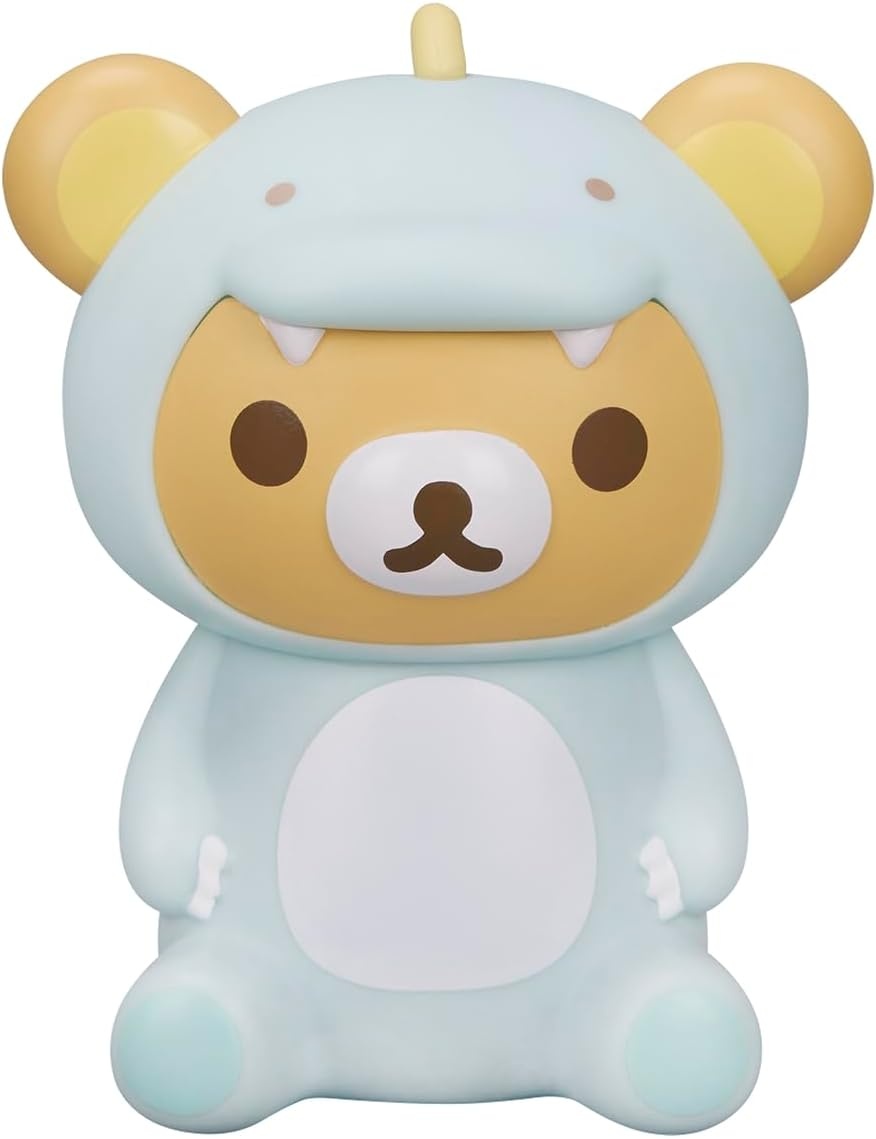 San-X Original Rilakkuma Plays with Dino Vinyl Figurine Toy – 3″ Chairoikoguma(Rilakkuma) - view 2