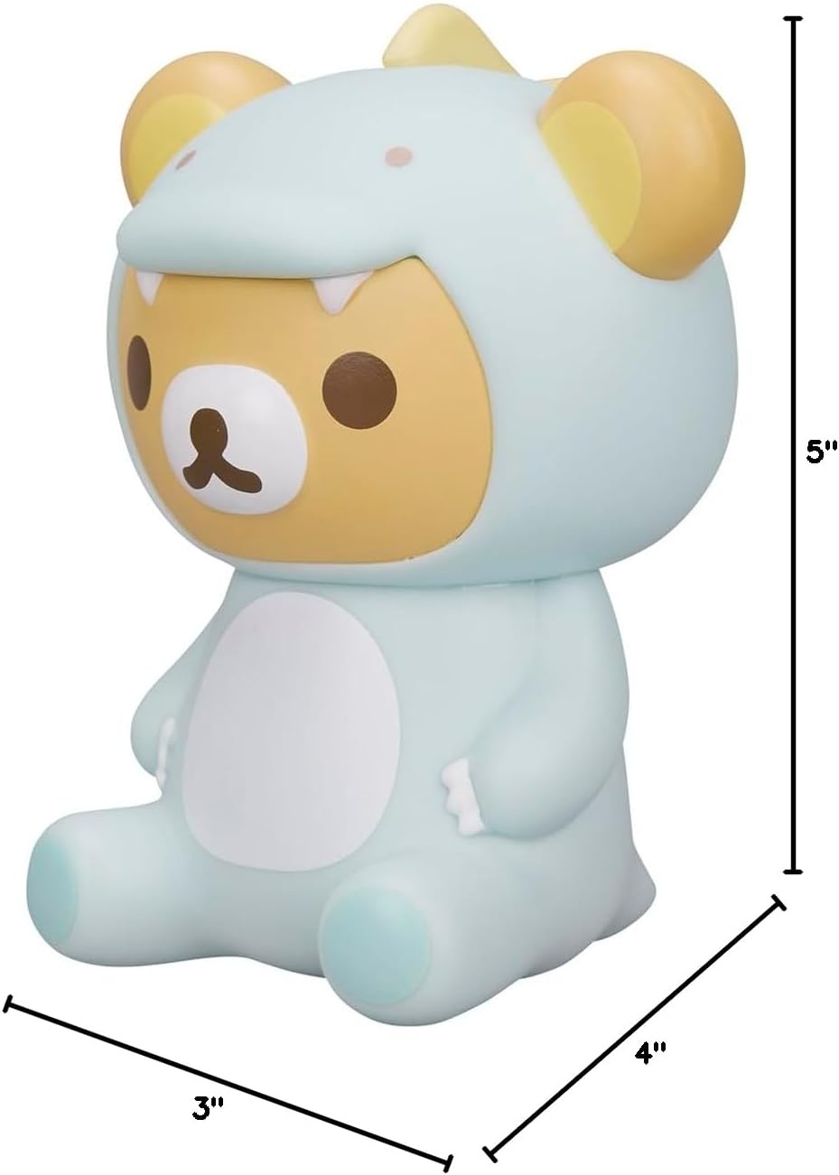 San-X Original Rilakkuma Plays with Dino Vinyl Figurine Toy – 3″ Chairoikoguma(Rilakkuma) - view 6