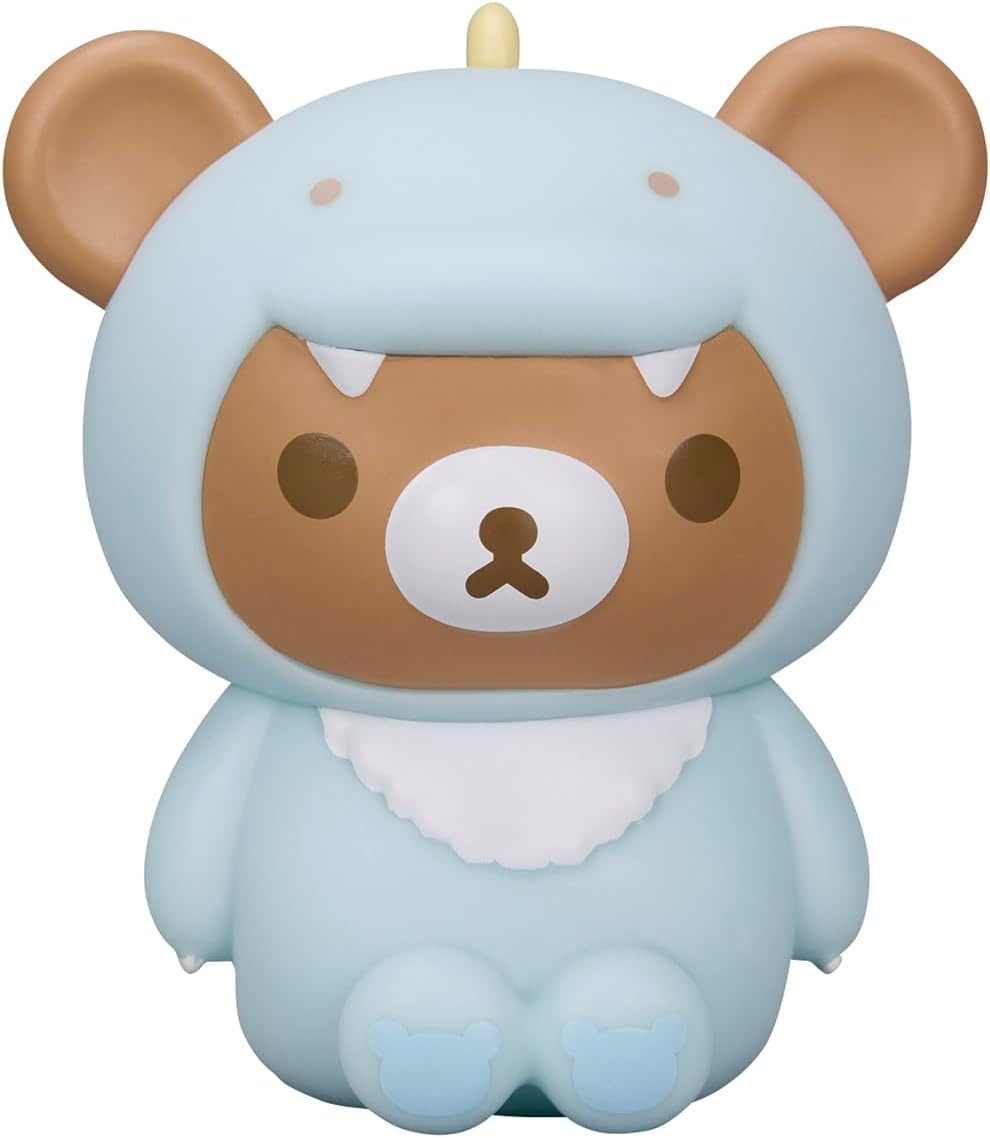 San-X Original Rilakkuma Plays with Dino Vinyl Figurine Toy – 3″ Chairoikoguma(Chairoikoguma) - view 2