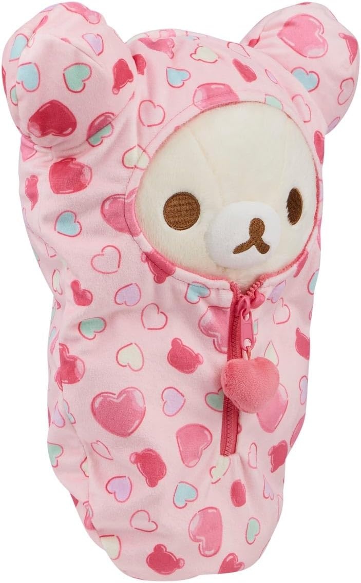San-X Original Rilakkuma Hearts Sleeping Bag Plush – 15″ Rilakkuma(Korilakkuma) - view 3