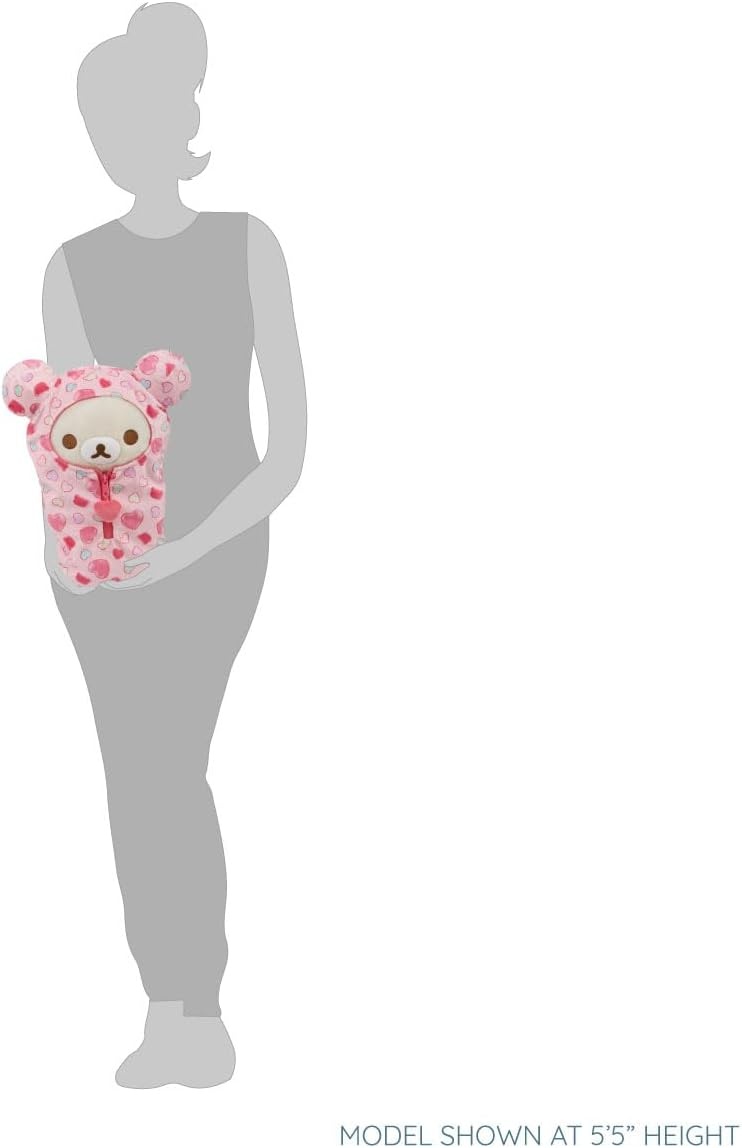 San-X Original Rilakkuma Hearts Sleeping Bag Plush – 15″ Rilakkuma(Korilakkuma) - view 4