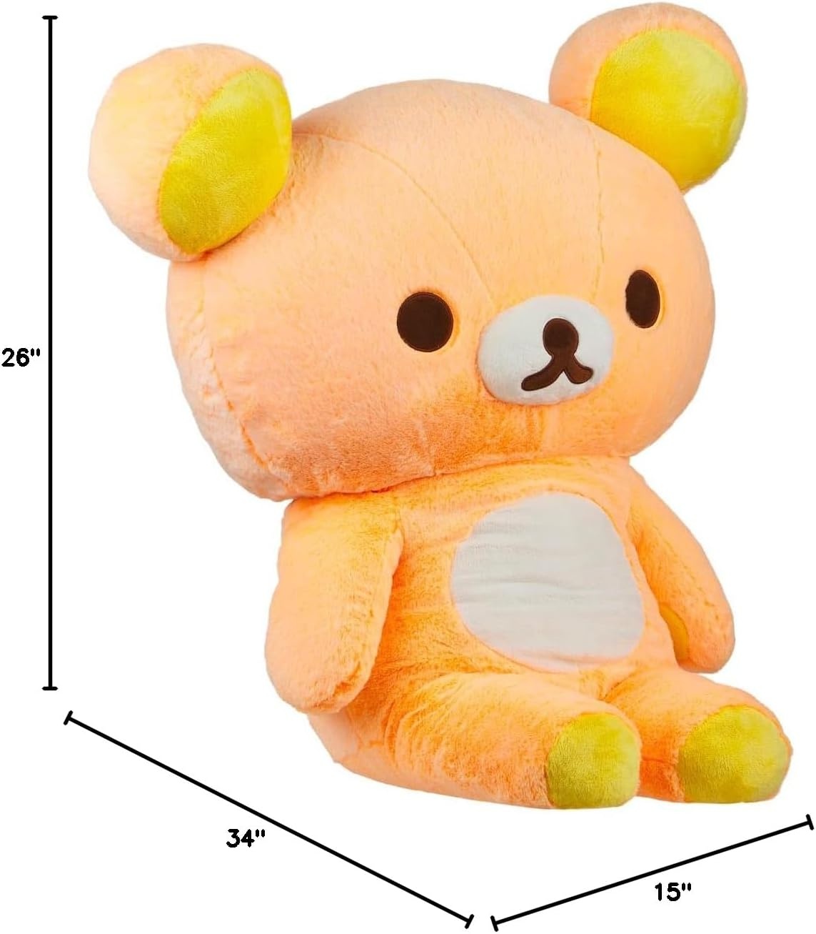 Rilakkuma San-X Original Long Pile Sherbet Series Jumbo Plush – Orange(Orange) - view 6