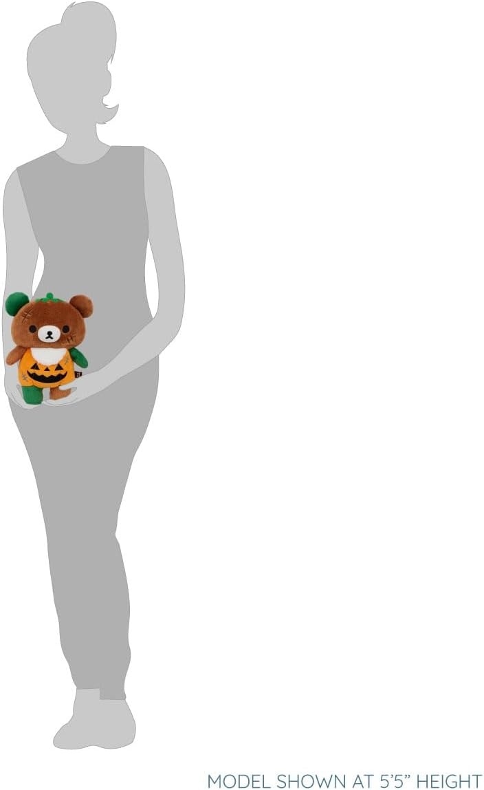 San-X Original Rilakkuma Halloween Monster Series Plush – 13″ Pumpkin Chairoikoguma(Chairoikoguma) - view 4