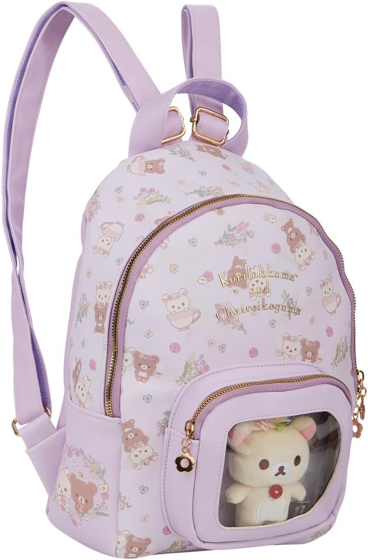 San-X Original Rilakkuma Floral Tea Time Backpack with Korilakkuma Plush - view 3