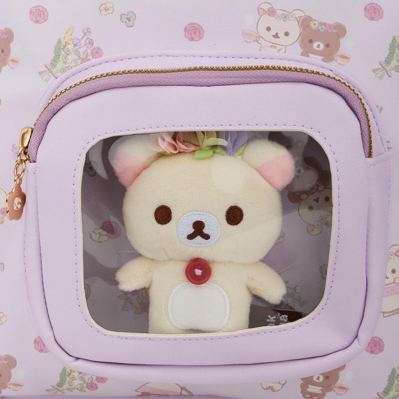 San-X Original Rilakkuma Floral Tea Time Backpack with Korilakkuma Plush - view 6